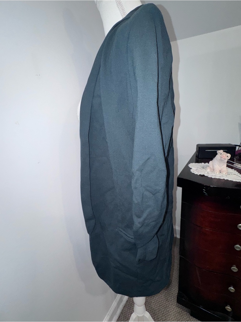 Dark Teal Open-Front Blazer - Picture 2 of 9